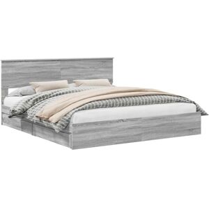 Storage Bed Grey Sonoma 200 x 200 cm Engineered Wood vidaXL Storage Bed Grey Sonoma 200 x 200 cm Engineered Wood vidaXL