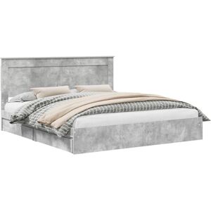 Storage Bed Concrete Grey 180 x 200 cm Engineered Wood vidaXL Storage Bed Concrete Grey 180 x 200 cm Engineered Wood vidaXL