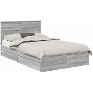 Storage Bed Grey Sonoma 135 x 190 cm Engineered Wood vidaXL Storage Bed Grey Sonoma 135 x 190 cm Engineered Wood vidaXL