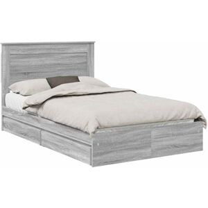 Storage Bed Grey Sonoma 120 x 200 cm Engineered Wood vidaXL Storage Bed Grey Sonoma 120 x 200 cm Engineered Wood vidaXL