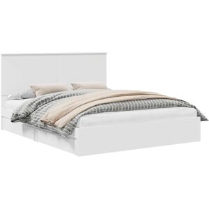 Storage Bed with Headboard White 160 x 200 cm Engineered Wood vidaXL Storage Bed with Headboard White 160 x 200 cm Engineered Wood vidaXL