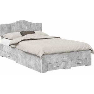 Bed Frame Concrete Grey 120 x 190 cm Engineered Wood vidaXL Bed Frame Concrete Grey 120 x 190 cm Engineered Wood vidaXL