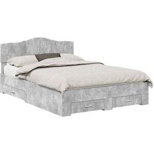 Bed Frame Concrete Grey 150 x 200 cm Engineered Wood vidaXL Bed Frame Concrete Grey 150 x 200 cm Engineered Wood vidaXL