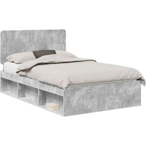 Bed Frame Concerte Grey 135 x 190 cm Solid Pine Wood vidaXL Bed Frame Concerte Grey 135 x 190 cm Solid Pine Wood vidaXL