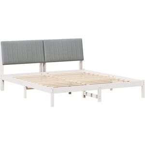 Bed Frame Light Grey 180 x 200 cm Solid Pine Wood vidaXL Bed Frame Light Grey 180 x 200 cm Solid Pine Wood vidaXL