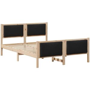 Bed Frame with Headboard Black 135 x 190 cm Fabric vidaXL Bed Frame with Headboard Black 135 x 190 cm Fabric vidaXL