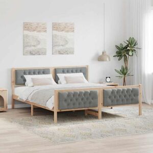 Bed Frame Light Grey 180 x 200 cm Solid Pine Wood vidaXL Bed Frame Light Grey 180 x 200 cm Solid Pine Wood vidaXL