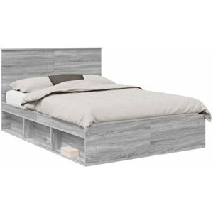 Bed Frame with Drawer Grey Sonoma 150 x 200 cm Solid Pine Wood vidaXL Bed Frame with Drawer Grey Sonoma 150 x 200 cm Solid Pine Wood vidaXL