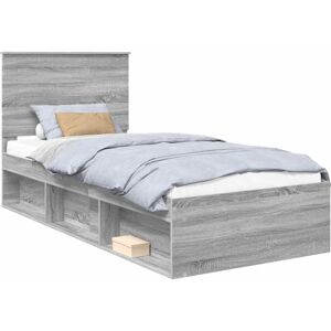 Bed Frame Grey Sonoma 90 x 190 cm Solid Pine Wood vidaXL Bed Frame Grey Sonoma 90 x 190 cm Solid Pine Wood vidaXL