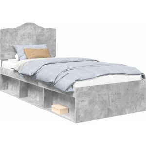 Bed Frame Concerte Grey 75 x 190 cm Solid Pine Wood vidaXL Bed Frame Concerte Grey 75 x 190 cm Solid Pine Wood vidaXL