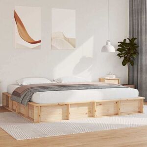 Bed Frame with Storage Brown 200 x 200 cm Pine wood Vidaxl Bed Frame with Storage Brown 200 x 200 cm Pine wood Vidaxl