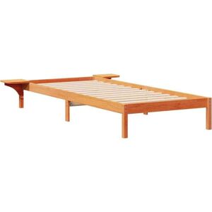 Bed Frame with Side Tables Wax Brown 90 x 210 cm vidaXL Bed Frame with Side Tables Wax Brown 90 x 210 cm vidaXL