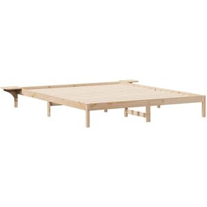 Bed Frame with Side Tables Natural 180 x 220 cm Solid Pine Wood vidaXL Bed Frame with Side Tables Natural 180 x 220 cm Solid Pine Wood vidaXL