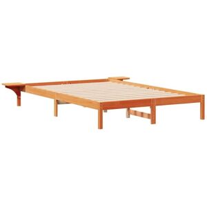 Bed Frame with Side Tables Wax Brown 160 x 210 cm vidaXL Bed Frame with Side Tables Wax Brown 160 x 210 cm vidaXL