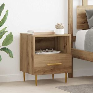 Bedside Table 2 pcs Brown 40 x 35 x 47.5 cm Engineered wood vidaXL Bedside Table 2 pcs Brown 40 x 35 x 47.5 cm Engineered wood vidaXL