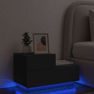 Bedside Cabinet with LED Lights Black 70x36x40.5 cm vidaXL Bedside Cabinet with LED Lights Black 70x36x40.5 cm vidaXL