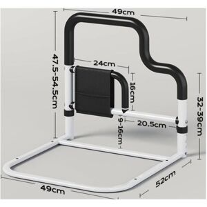 COOCHEER Bedside Handrail for Elderly, Standing Assist Device, Anti-Fall Safety Barrier, U-Shaped Guardrail, 4 Layers Adjustable, with Storage Bag, Black COOCHEER Bedside Handrail for Elderly, Standing Assist Device, Anti-Fall Safety Barrier, U-Shaped Guardrail, 4 Layers Adjustable, with Storage Bag, Black