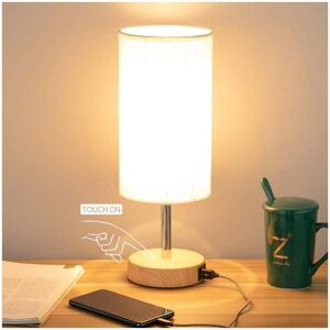 TONCHEAN Bedside Lamp with Usb Charging Ports, Touch Control 3 Color Temperatures and Fully Dimmable Minimalist Table Lamp, 5w E27 Led Bulbs Included, for TONCHEAN Bedside Lamp with Usb Charging Ports, Touch Control 3 Color Temperatures and Fully Dimmable Minimalist Table Lamp, 5w E27 Led Bulbs Included, for