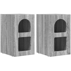Bedside Table 2 pcs Grey Sonoma 29.5 x 35 x 50 cm vidaXL Bedside Table 2 pcs Grey Sonoma 29.5 x 35 x 50 cm vidaXL