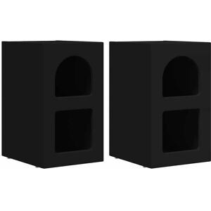 Bedside Table 2 pcs Black 29.5 x 35 x 50 cm Engineered Wood vidaXL Bedside Table 2 pcs Black 29.5 x 35 x 50 cm Engineered Wood vidaXL