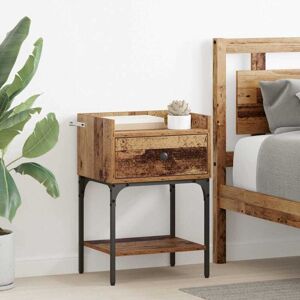 Bedside Table 2 pcs Old Wood 40 x 29 x 60 cm Engineered Wood vidaXL Bedside Table 2 pcs Old Wood 40 x 29 x 60 cm Engineered Wood vidaXL