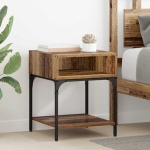 Bedside Table Old wood 40 x 40 x 50 cm Engineered wood vidaXL Bedside Table Old wood 40 x 40 x 50 cm Engineered wood vidaXL