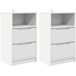 Bedside Tables 2 pcs White 40 x 30 x 467 cm Engineered Wood vidaXL Bedside Tables 2 pcs White 40 x 30 x 467 cm Engineered Wood vidaXL