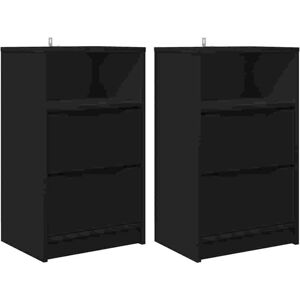 Bedside Tables 2 pcs Black 40 x 30 x 467 cm Engineered Wood vidaXL Bedside Tables 2 pcs Black 40 x 30 x 467 cm Engineered Wood vidaXL
