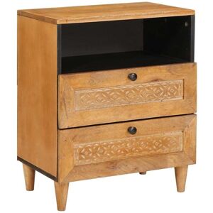 Bedside Table Light brown 50 x 33 x 60 cm Solid mango wood vidaXL Bedside Table Light brown 50 x 33 x 60 cm Solid mango wood vidaXL