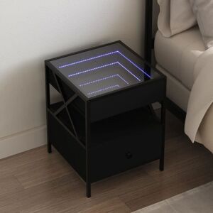 Bedside Table with Infinity led Black 40x40x51 cm Vidaxl Bedside Table with Infinity led Black 40x40x51 cm Vidaxl