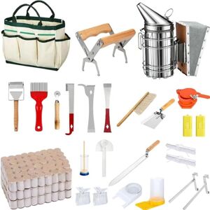 SANS MARQUE Beekeeping accessories, beekeeping supplies, beekeeping set, beekeeping supplies, 28-piece beekeeping starter set, J-hooks, frame handle, beekeeping SANS MARQUE Beekeeping accessories, beekeeping supplies, beekeeping set, beekeeping supplies, 28-piece beekeeping starter set, J-hooks, frame handle, beekeeping