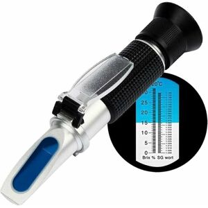 MUMU Beer must refractometer, Brix/specific gravity refractometer with atc for beer production, double scale (specific gravity 1000-1120 and Brix 0-32%). MUMU Beer must refractometer, Brix/specific gravity refractometer with atc for beer production, double scale (specific gravity 1000-1120 and Brix 0-32%).