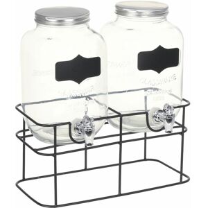 Beverage Dispensers 2 pcs with Stand 2 x 4 l Glass Vidaxl Beverage Dispensers 2 pcs with Stand 2 x 4 l Glass Vidaxl