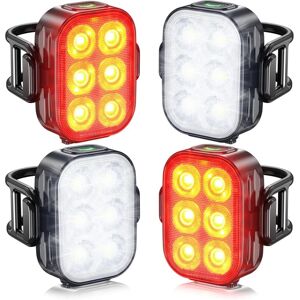 Linghhang - Bike Lights, Front and Rear Bike Lights, IP65 Waterproof usb Rechargeable, Equipped with 6 Super Bright led Light Beads, 4 + 6 Lighting Linghhang - Bike Lights, Front and Rear Bike Lights, IP65 Waterproof usb Rechargeable, Equipped with 6 Super Bright led Light Beads, 4 + 6 Lighting