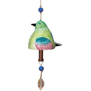 TLILY Bird Song Bell Garden Decoration,Hanging Rustic Wind Chime, Pendant Metal Tube Bell Door Bell Pendant, Festival Gift-Green TLILY Bird Song Bell Garden Decoration,Hanging Rustic Wind Chime, Pendant Metal Tube Bell Door Bell Pendant, Festival Gift-Green