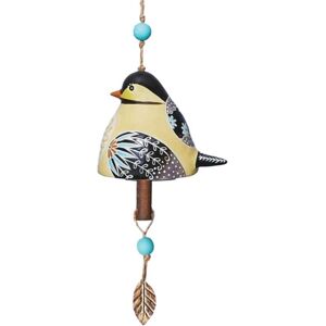 TLILY Bird Song Bell Garden Decoration,Hanging Rustic Wind Chime, Pendant Metal Tube Bell Door Bell Pendant, Festival Gift-Light Yellow TLILY Bird Song Bell Garden Decoration,Hanging Rustic Wind Chime, Pendant Metal Tube Bell Door Bell Pendant, Festival Gift-Light Yellow