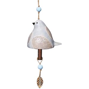 TLILY Bird Song Bell Garden Decoration,Hanging Rustic Wind Chime, Pendant Metal Tube Bell Door Bell Pendant, Festival Gift-White TLILY Bird Song Bell Garden Decoration,Hanging Rustic Wind Chime, Pendant Metal Tube Bell Door Bell Pendant, Festival Gift-White