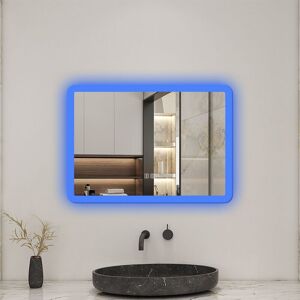 Biubiubath 700x500mm Bluetooth Bathroom LED Mirror with White/Blue Lights Shaver Socket Demister Biubiubath 700x500mm Bluetooth Bathroom LED Mirror with White/Blue Lights Shaver Socket Demister