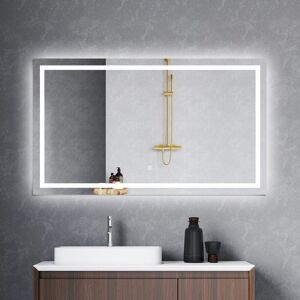 Biubiubath - Illuminated Bathroom Mirror with led Light 1200x700mm Bathroom led Mirror with 5 Lighting Modes Demister Biubiubath - Illuminated Bathroom Mirror with led Light 1200x700mm Bathroom led Mirror with 5 Lighting Modes Demister