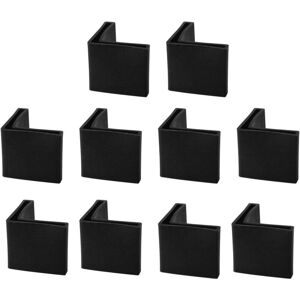 Csparkv - Black 25mm x 25mm 10pcs Chair Leg Caps Iron Angle l Shape Furniture Table Glide End Cap Corner Protector Plastic Csparkv - Black 25mm x 25mm 10pcs Chair Leg Caps Iron Angle l Shape Furniture Table Glide End Cap Corner Protector Plastic