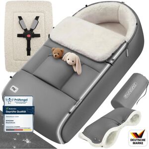 Baby Footmuff Hand Warmer Weatherproof Reflective Strips Zip Removable Washable For Strollers Prams 90x60cm Grey Grey - Monzana Baby Footmuff Hand Warmer Weatherproof Reflective Strips Zip Removable Washable For Strollers Prams 90x60cm Grey Grey - Monzana