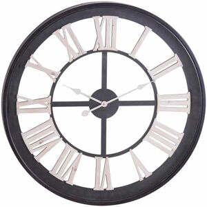 Hill Interiors - Framed Skeleton Clock with Roman Numerals - Glass/Wood - L8 x W80 x H80 cm - Black/White Hill Interiors - Framed Skeleton Clock with Roman Numerals - Glass/Wood - L8 x W80 x H80 cm - Black/White