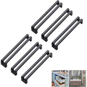 LONGZIMING Black Kitchen Cabinet Handles, 6 Pieces Drawer Handles 96mm Center Distance, Zinc Alloy Cupboard Handles, Modern Bedroom Wardrobe Handles, Wardrobe LONGZIMING Black Kitchen Cabinet Handles, 6 Pieces Drawer Handles 96mm Center Distance, Zinc Alloy Cupboard Handles, Modern Bedroom Wardrobe Handles, Wardrobe