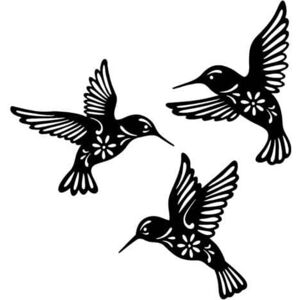 Memkey - Black Metal Bird Hummingbird Wall Decor, 3 Pieces 10.2 Inch Wrought Iron Hummingbird Wall Decor, Metal Bird Wall Art for Bird Lovers' Living Memkey - Black Metal Bird Hummingbird Wall Decor, 3 Pieces 10.2 Inch Wrought Iron Hummingbird Wall Decor, Metal Bird Wall Art for Bird Lovers' Living