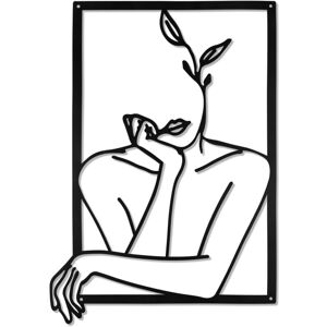 Memkey - Black Metal Wall Art, Minimalist Wall Decor, Modern Art, Abstract Female Body Decoration, Single Line Wall Art, Hanging Decor for Bedroom, Memkey - Black Metal Wall Art, Minimalist Wall Decor, Modern Art, Abstract Female Body Decoration, Single Line Wall Art, Hanging Decor for Bedroom,