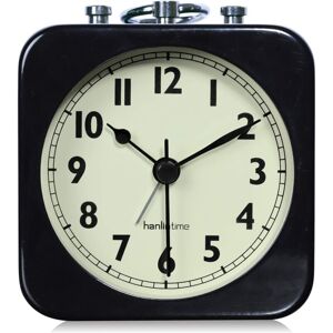 Memkey - Analog Alarm Clock Black Square Silent Small Travel Metal Alarm Clock for Kids Bedroom Bedside Living Room Office Black Memkey - Analog Alarm Clock Black Square Silent Small Travel Metal Alarm Clock for Kids Bedroom Bedside Living Room Office Black