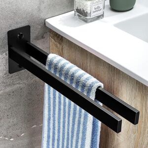 Tinor - Black Towel Bar, 39cm Stainless Steel Self Adhesive Towel Bar for Bathroom or Kitchen, No Drilling Bathroom Towel Bar (Black) Tinor - Black Towel Bar, 39cm Stainless Steel Self Adhesive Towel Bar for Bathroom or Kitchen, No Drilling Bathroom Towel Bar (Black)