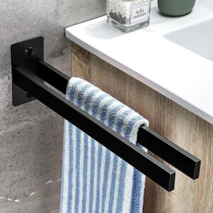 BEIJIYI Black Towel Holder, 39cm Self-Adhesive Stainless Steel Towel Rack for Bathroom or Kitchen, No Drilling Bathroom Towel Holder (Black) BEIJIYI Black Towel Holder, 39cm Self-Adhesive Stainless Steel Towel Rack for Bathroom or Kitchen, No Drilling Bathroom Towel Holder (Black)