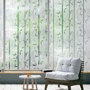HOOPZI Blackout Window Film, Anti Peep Window Film, Bamboo Pattern Window Film, Anti uv Privacy Screen, No Adhesive Electrostatic Window Film, Decorative HOOPZI Blackout Window Film, Anti Peep Window Film, Bamboo Pattern Window Film, Anti uv Privacy Screen, No Adhesive Electrostatic Window Film, Decorative