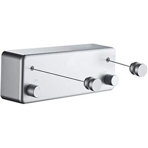 SERBIA Couleur argent T-Corde à linge rétractable pour intérieur et extérieur - Robuste, 2 fils à linge de 4,2 m en acier inoxydable, fixation murale SERBIA Couleur argent T-Corde à linge rétractable pour intérieur et extérieur - Robuste, 2 fils à linge de 4,2 m en acier inoxydable, fixation murale